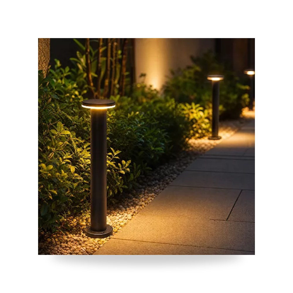 عمود إنارة حدائق خارجي أسود 5W أصفر 60cm هامر همر موديل UP-15