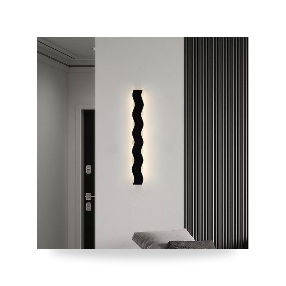 أبليك جداري خطي أسود أصفر طول 120cm هامر Hamer همر موديل UP-15