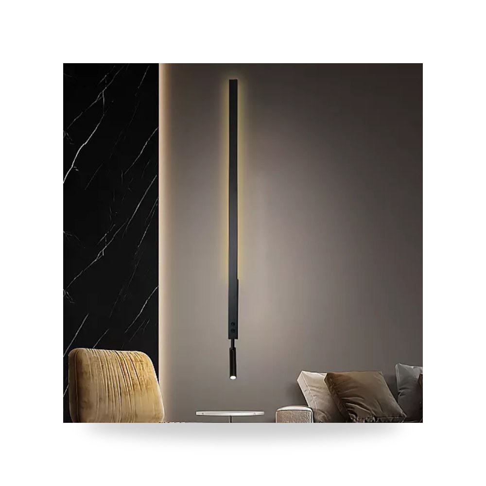 أبليك جداري خطي أسود أصفر طول 115cm هامر Hamer همر موديل UP-15