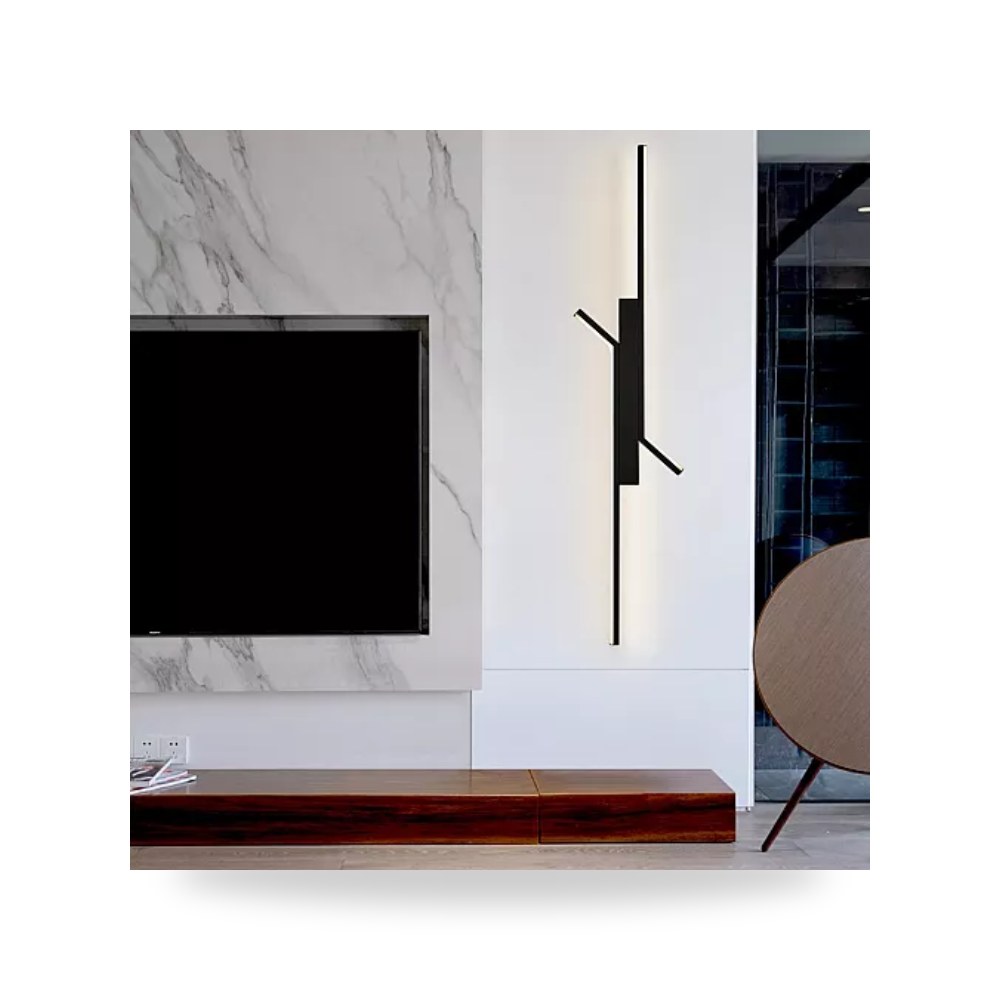 أبليك جداري خطي أسود 12W أصفر مقاس 80cm هامر Hamer همر موديل UP-15