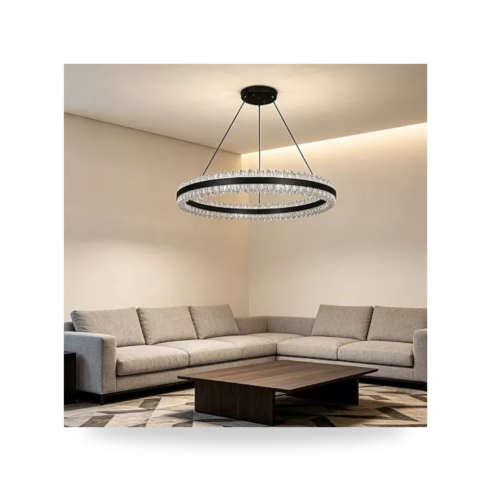 ثريا ليد مودرن أسود 125W مدور قطر 80cm Hamer همر موديل UP-15