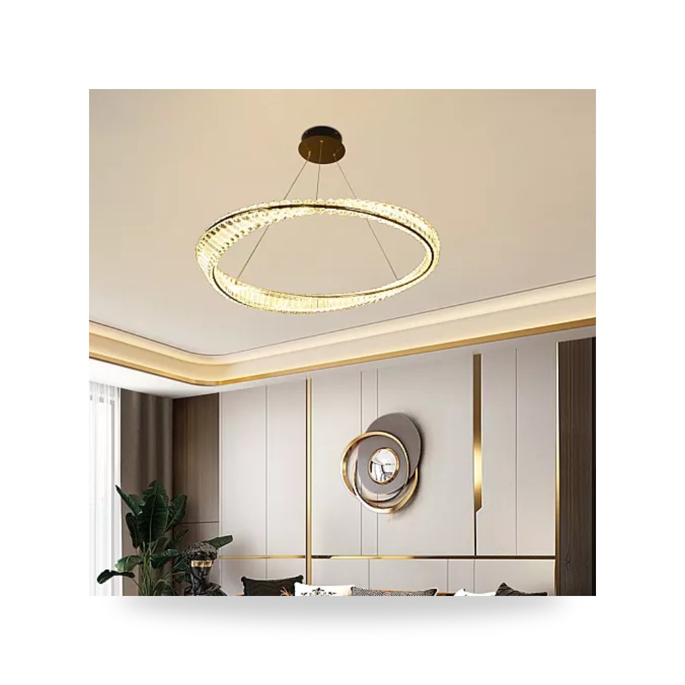 ثريا ليد مودرن ذهبي 3 إضاءات قطر 80cm Hamer همر موديل UP-15