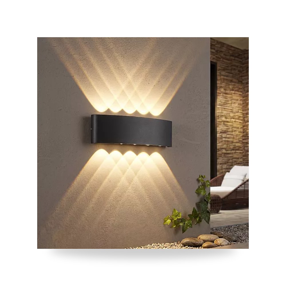 أبليك جداري بوابة خارجي 10 عين LED Hamer أسود همر موديل UP-15