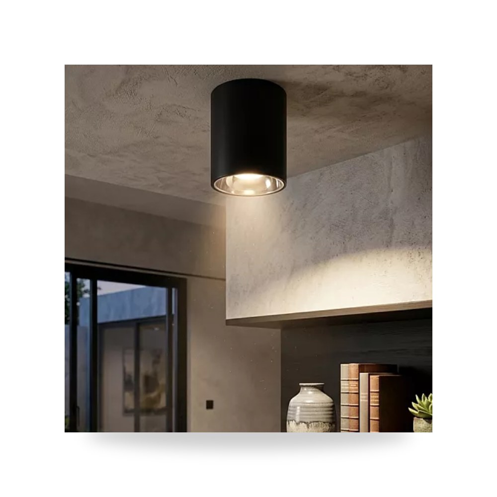 جرم سلندر دائري أسود وفضي Hamer 75x110mm GU10 همر موديل UP-15