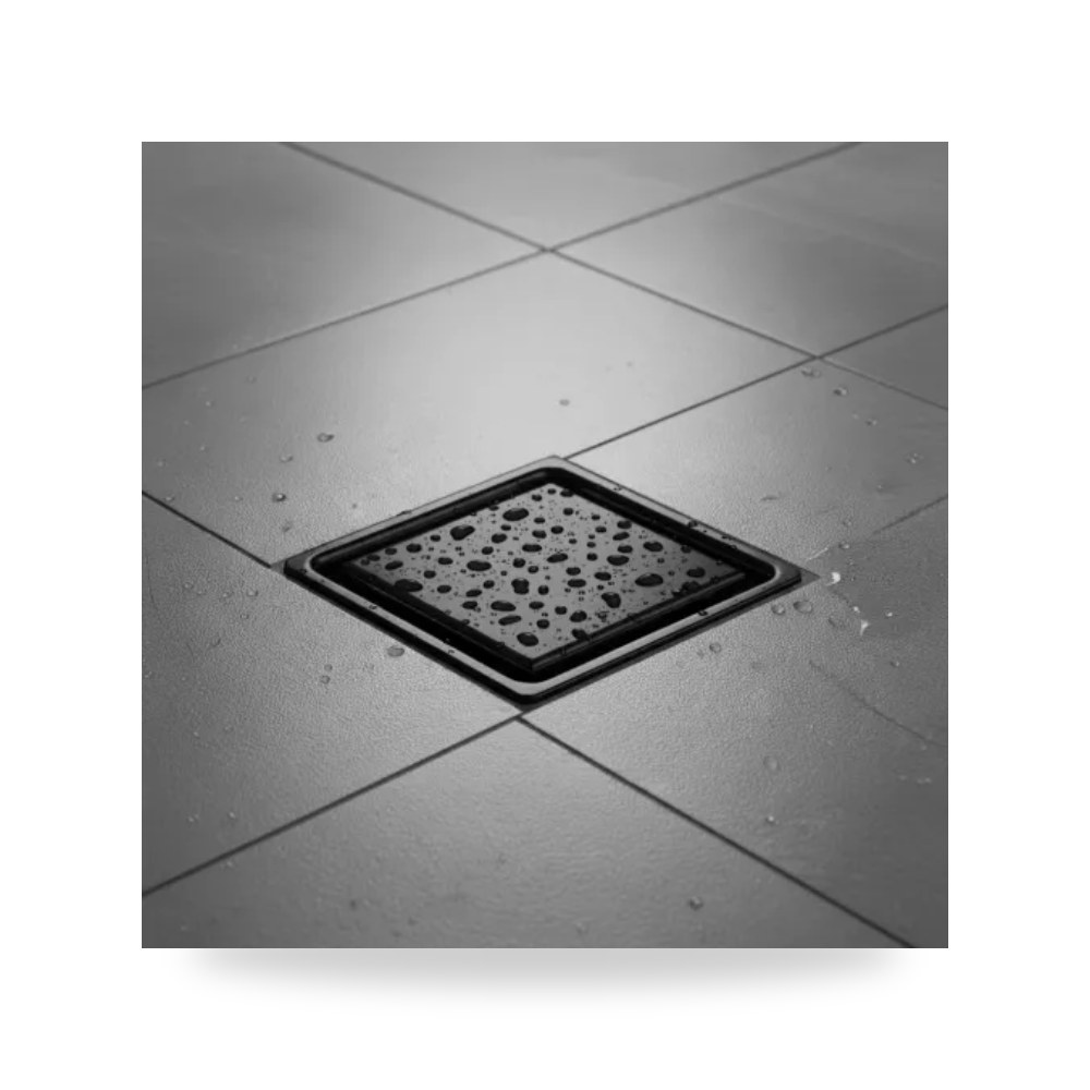 صفاية بلاط مخفية 15×15 ستيل 304 أسود D2411 تيتو تييتو موديل مواد صحية