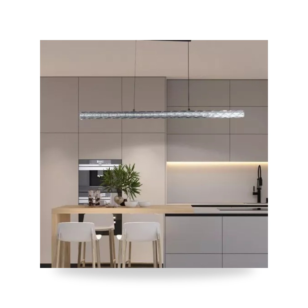 ثريا علاقي ليد مثلث 120 سم 55W أسود همر موديل UP-15
