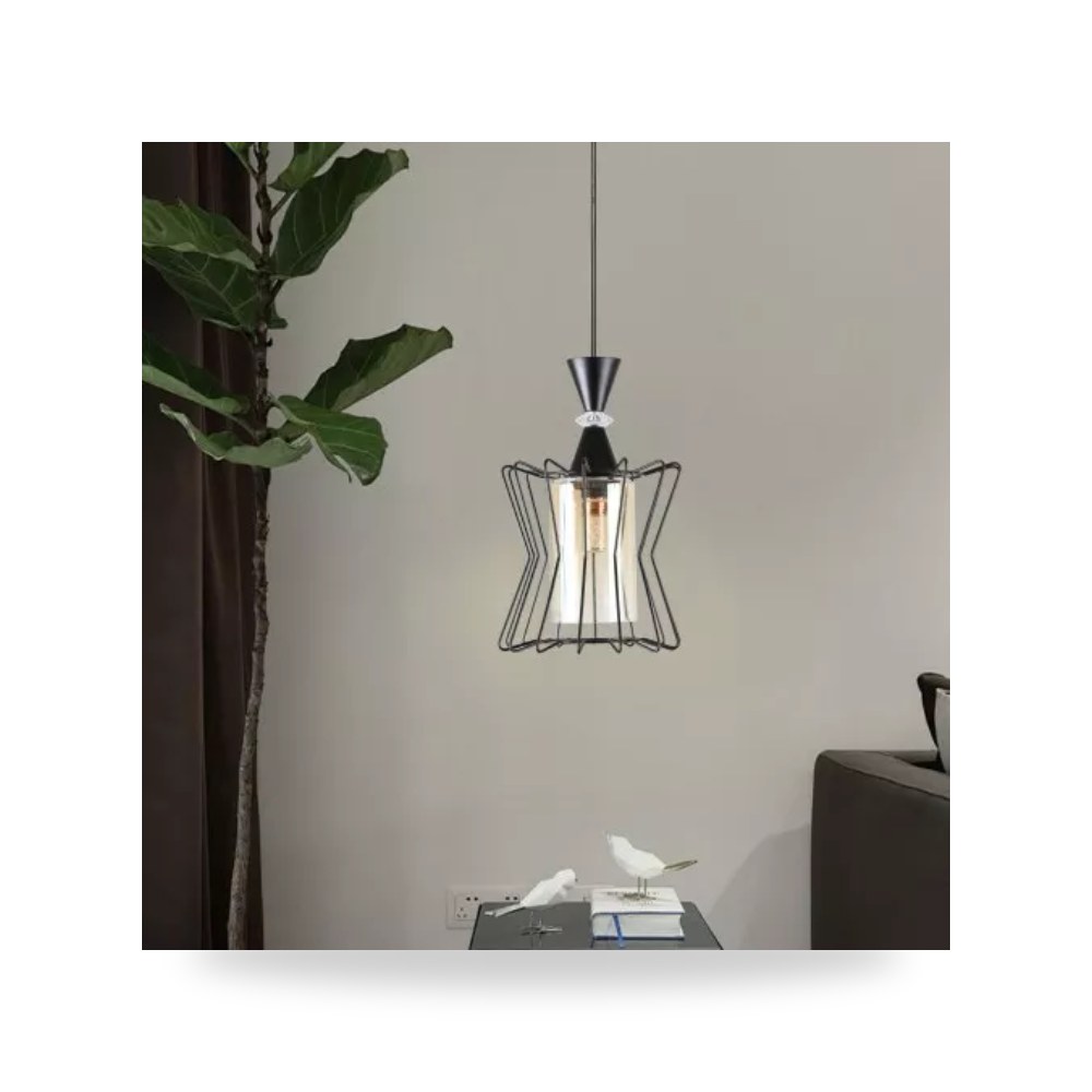 ثريا علاقي مفرد أسود E27 طراز D6017 همر موديل UP-15