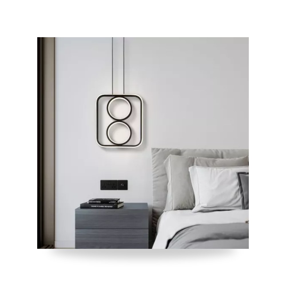 ثريا علاقي أسود 35×31 سم 60W ليد MD3531 همر موديل UP-15
