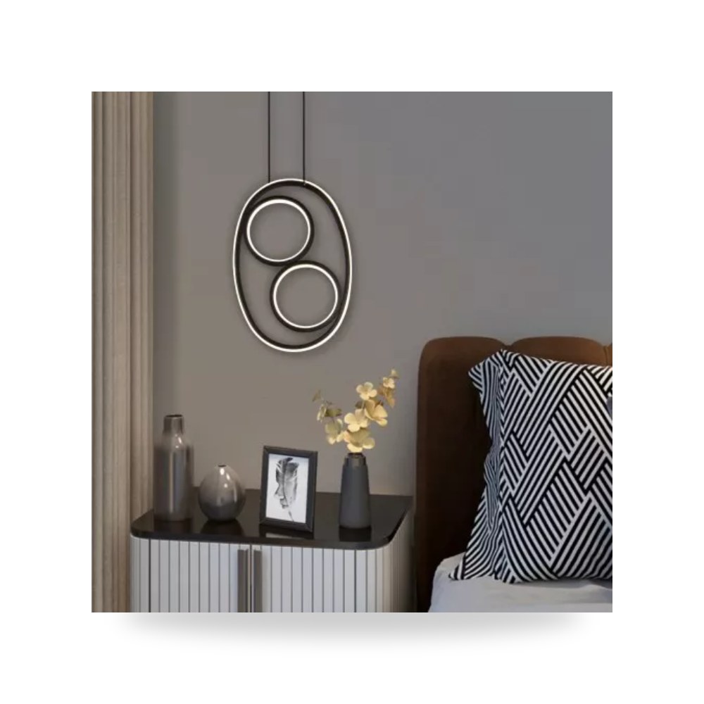 ثريا علاقي أسود 38×28 سم 60W ليد MD3828 همر موديل UP-15