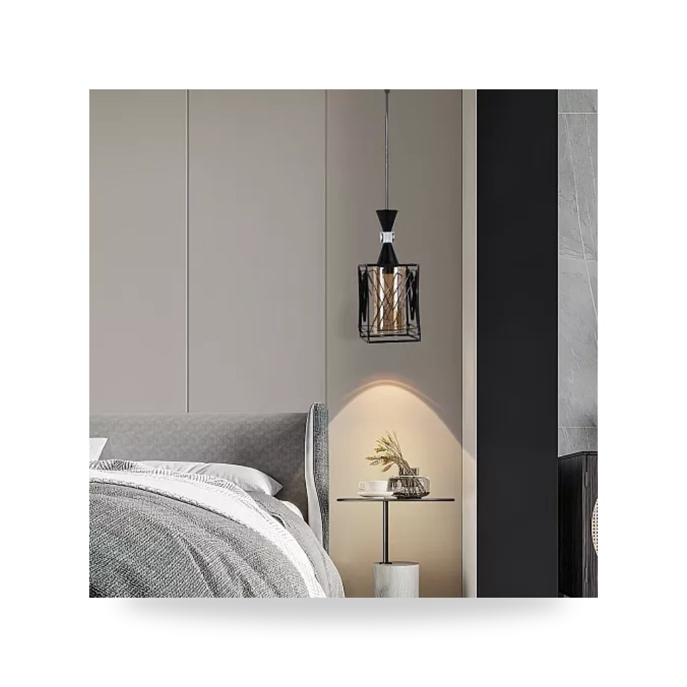 ثريا علاقي مفرد أسود E27 طراز E6502 همر موديل UP-15