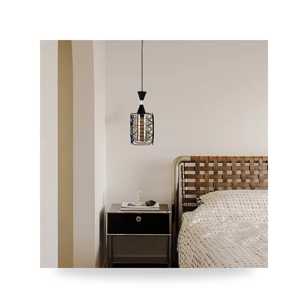 ثريا علاقي مفرد أسود E27 طراز E6507 همر موديل UP-15