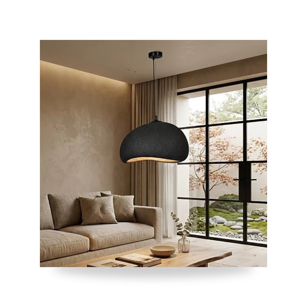 ثريا علاقي مفرد أسود 50 سم E27 D6457 همر موديل UP-15
