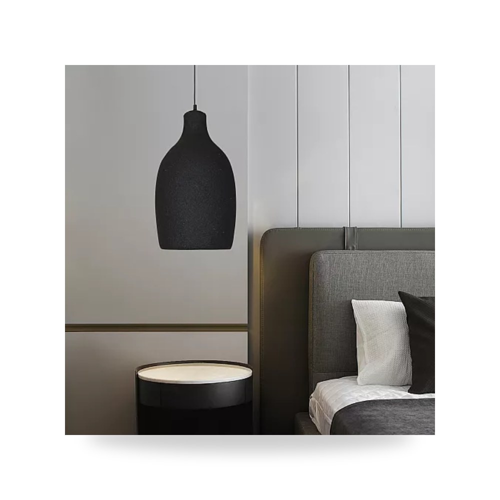ثريا علاقي مفرد أسود 26 سم E27 D6458 همر موديل UP-15