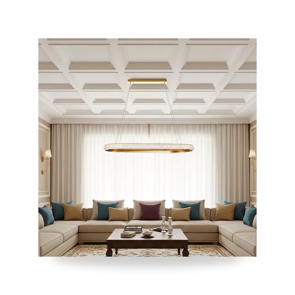 ثريا علاقي بيضاوية ذهبي 100 سم 95W همر Hamer موديل UP-15