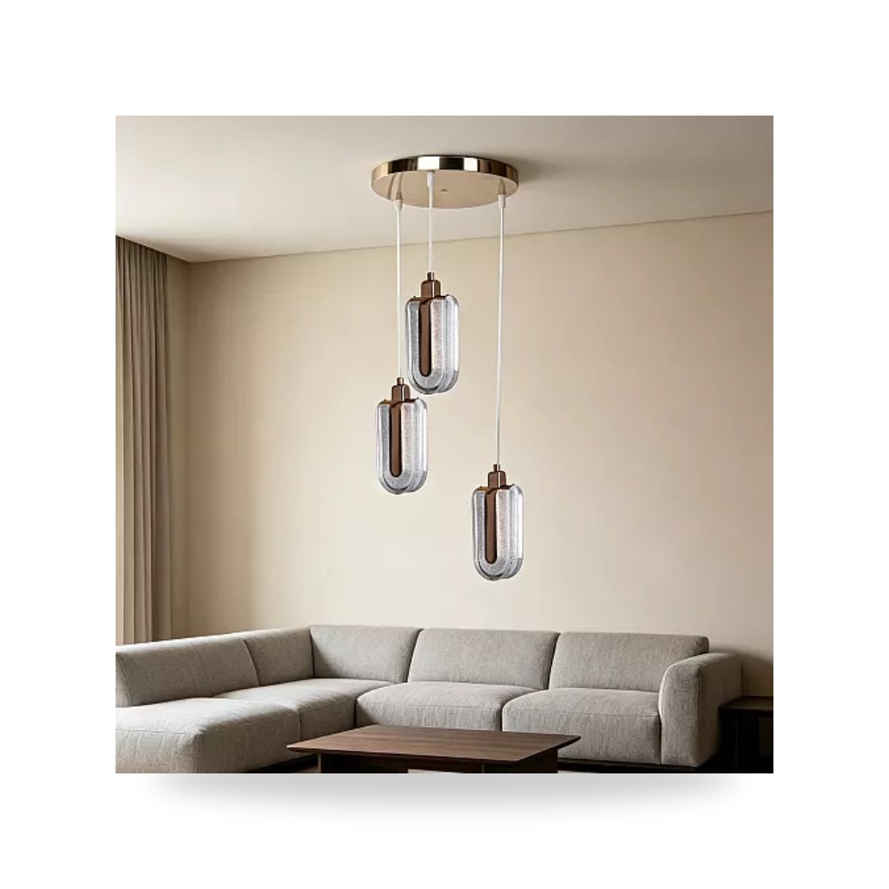 ثريا علاقي ثلاثي ذهبي 12W طراز D6157 همر موديل UP-15