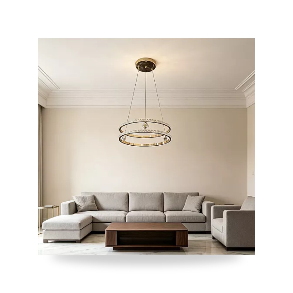 ثريا علاقي ذهبي 55W 3 إضاءات طراز E6799 همر موديل UP-15