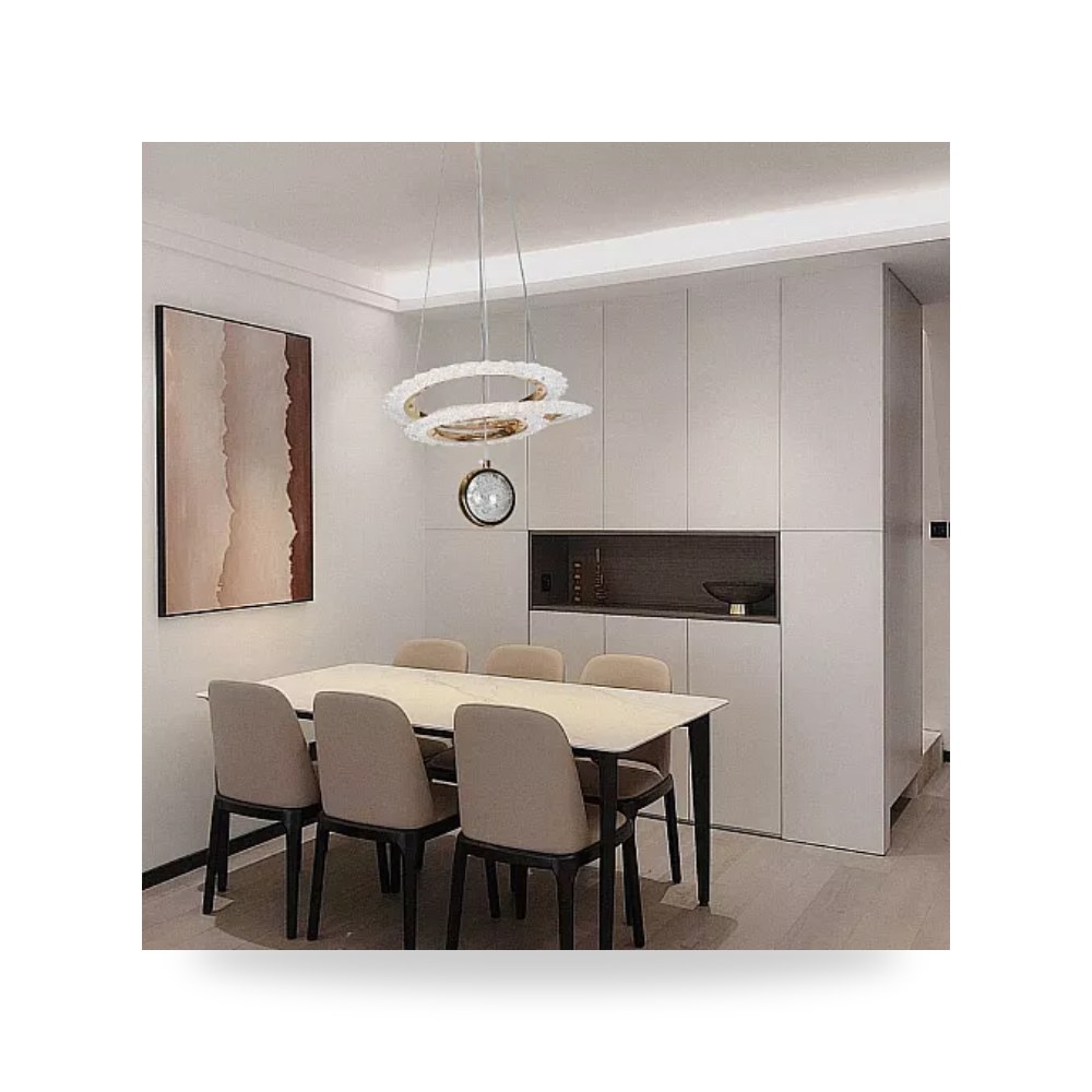 ثريا علاقي ذهبي 55W 3 إضاءات طراز E6945 همر موديل UP-15