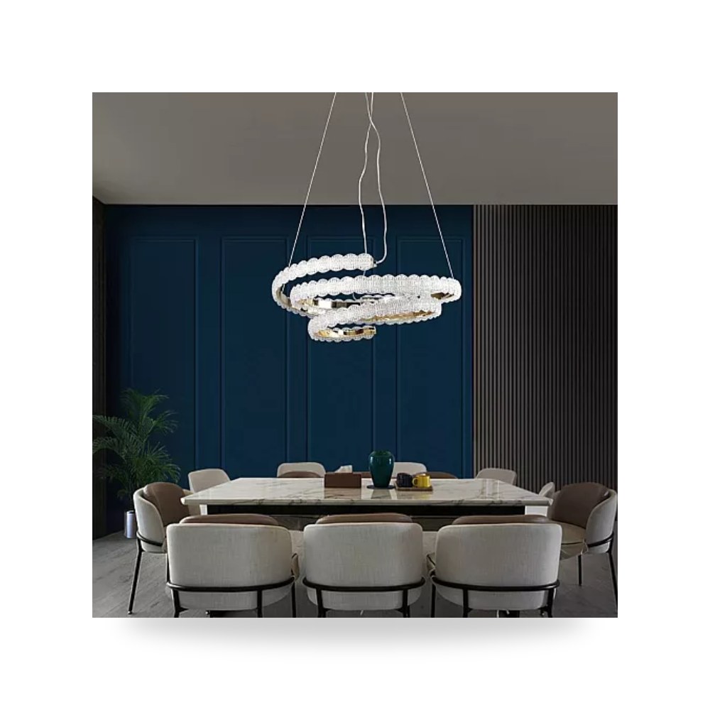 ثريا علاقي ذهبي 75W 3 إضاءات طراز E6803 همر موديل UP-15