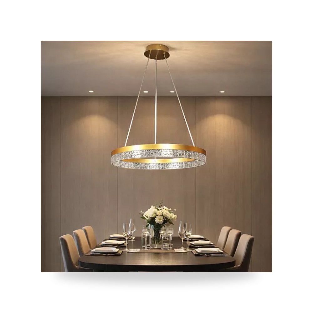 ثريا علاقي ذهبي 80 سم 115W طراز E6650 همر موديل UP-15