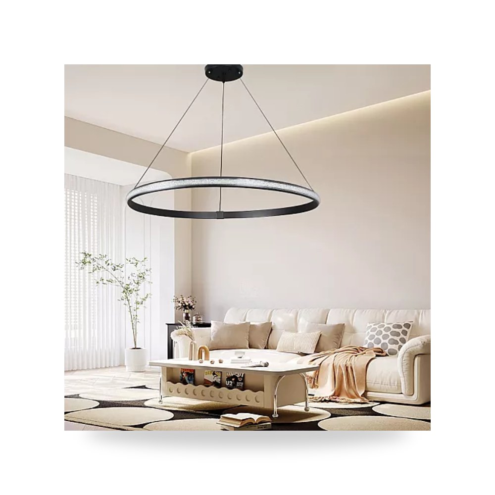 ثريا علاقي دائرية أسود 80 سم 60W همر Hamer موديل UP-15