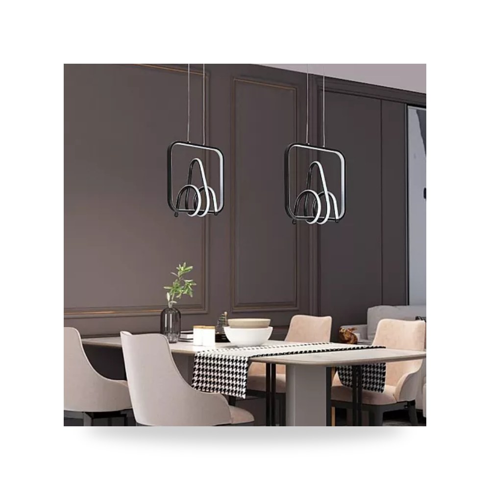 ثريا علاقي مودرن مفرد 3 إضاءات 60W أسود همر موديل UP-15