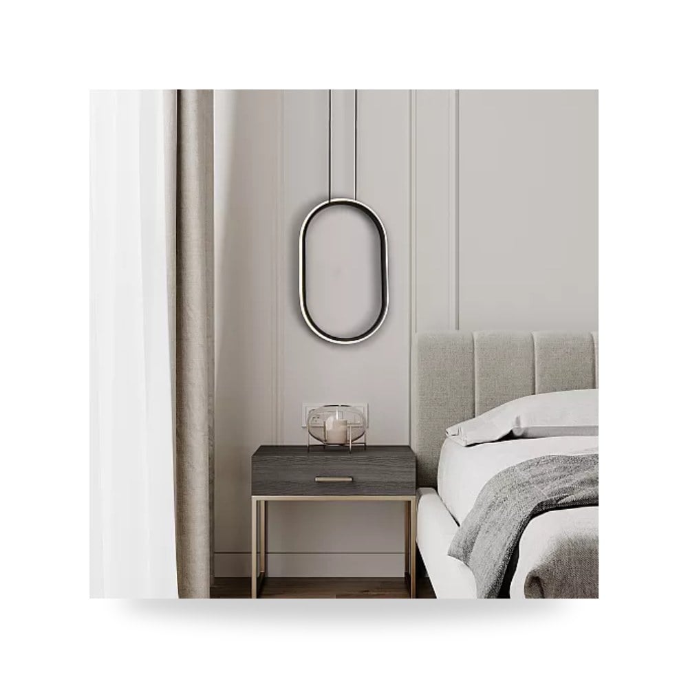 ثريا علاقي مودرن 38×26 سم 3 إضاءات 30W أسود همر موديل UP-15