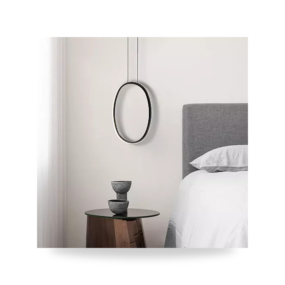 ثريا علاقي مودرن 38×28 سم 3 إضاءات 30W أسود همر موديل UP-15