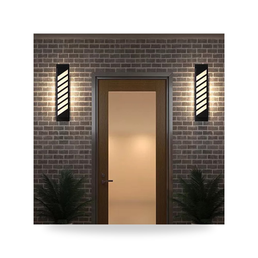 فانوس جداري موديل 9642 إضاءة صفراء 30W أسود همر موديل UP-15