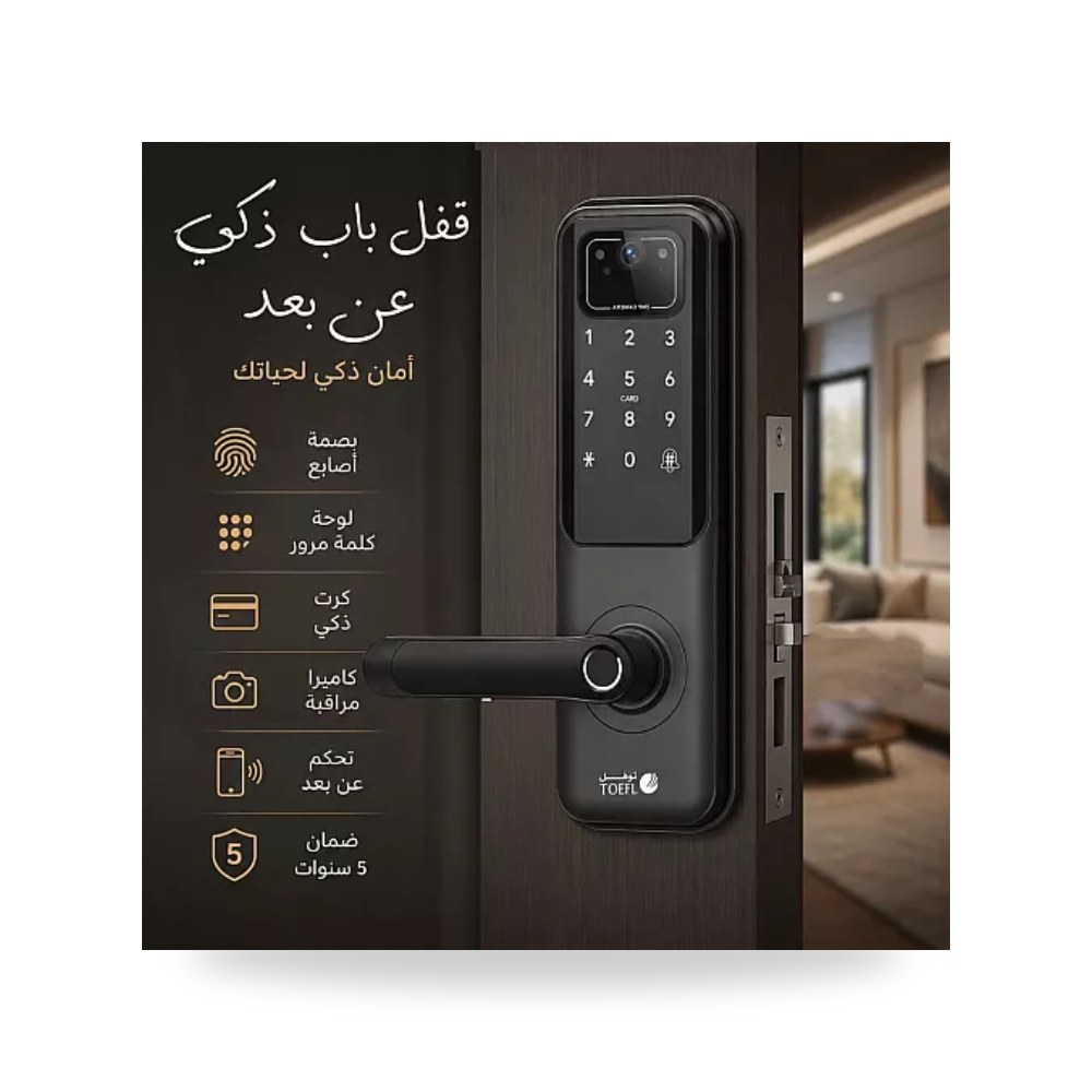 قفل باب ذكي إلكتروني عالي الأمان مع بصمة الإصبع ثلاثية الأبعاد + مفاتيح ميكانيكية للطوارئ