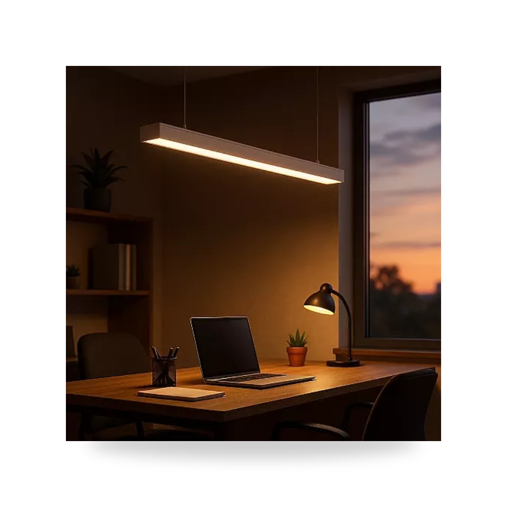 بنل إنارة خطي معلق ولطش 30W أصفر أبيض همر 120cm موديل UP-15