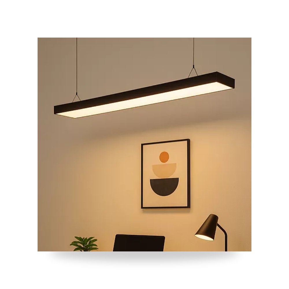 بنل إنارة خطي معلق ولطش 60W شمسي أسود همر 120cm موديل UP-15