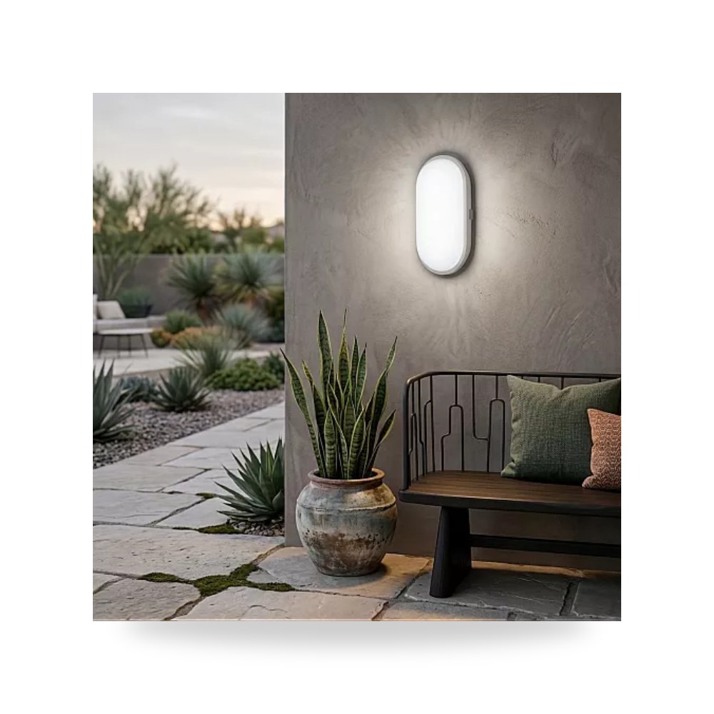 كشاف بيضاوي ليد خارجي 20W أبيض سادة همر HU2120 موديل UP-15