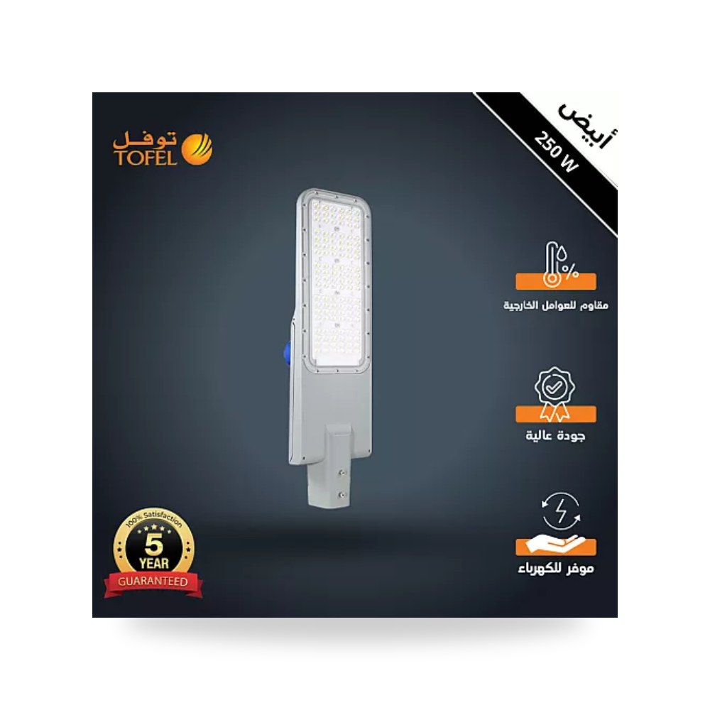 كشاف شوارع ليد 250W أبيض ترانس فيليبس توفل TF1880 موديل UP-15