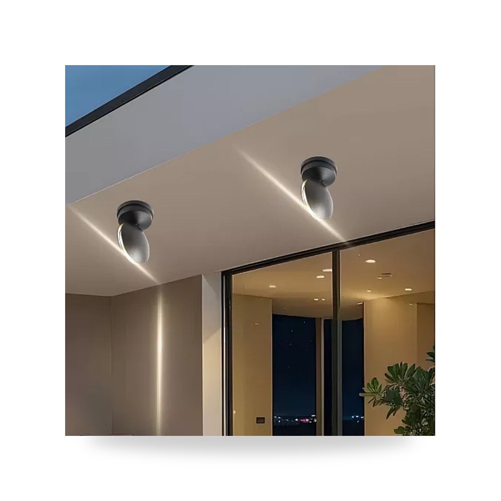 أبليك جداري خارجي دائري 360° أصفر 6W همر LED9587 موديل UP-15