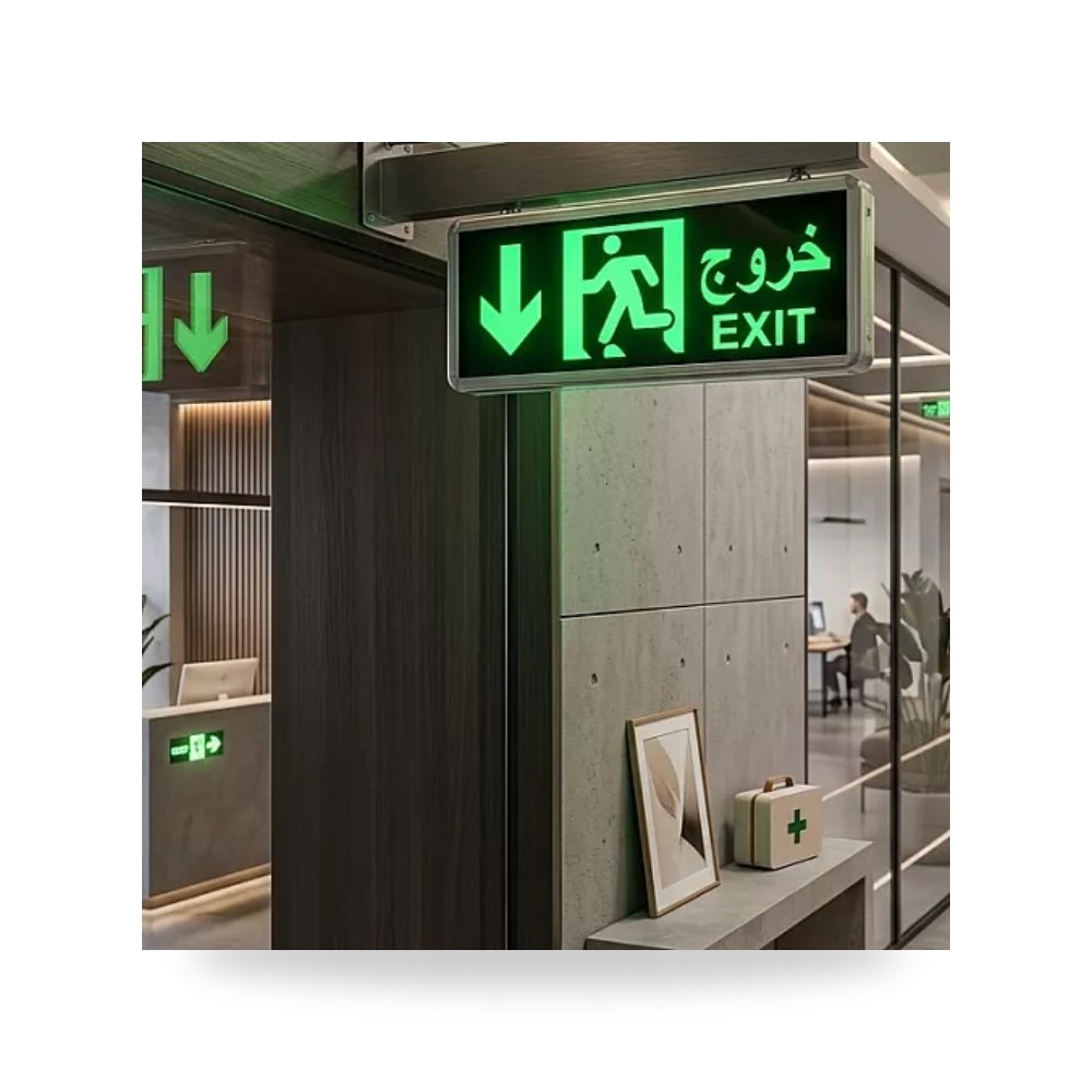 لوحة طوارئ خروج EXIT مضيئة LED سهم أسفل همر موديل UP-15
