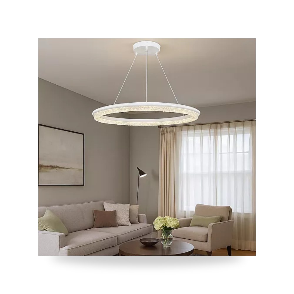ثريا مودرن حلقة أبيض 80 سم 115W 3CCT هايمر همر موديل UP-15