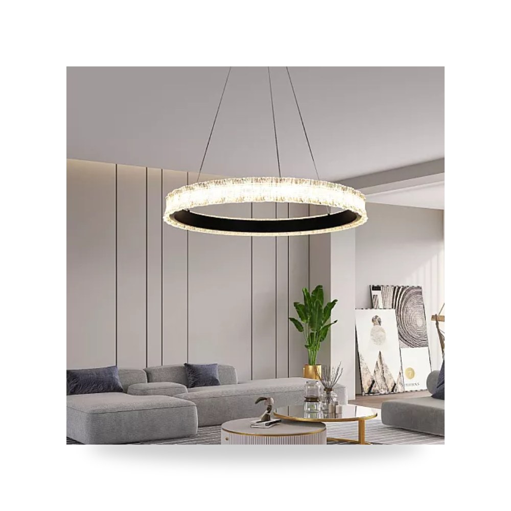 ثريا مودرن 80 سم أسود 105W طراز C-Ring هايمر همر موديل UP-15