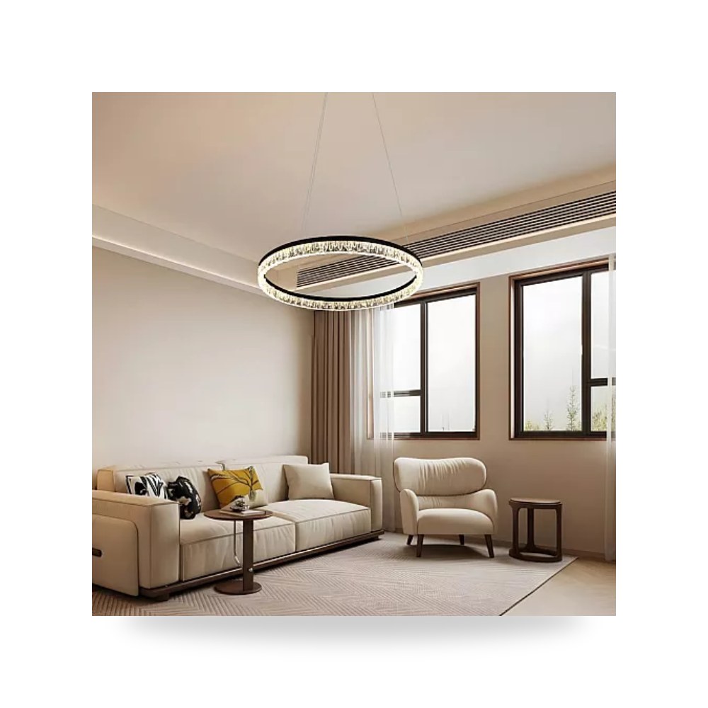 ثريا مودرن دائرية أسود 40 سم 30W D6003 هايمر همر موديل UP-15