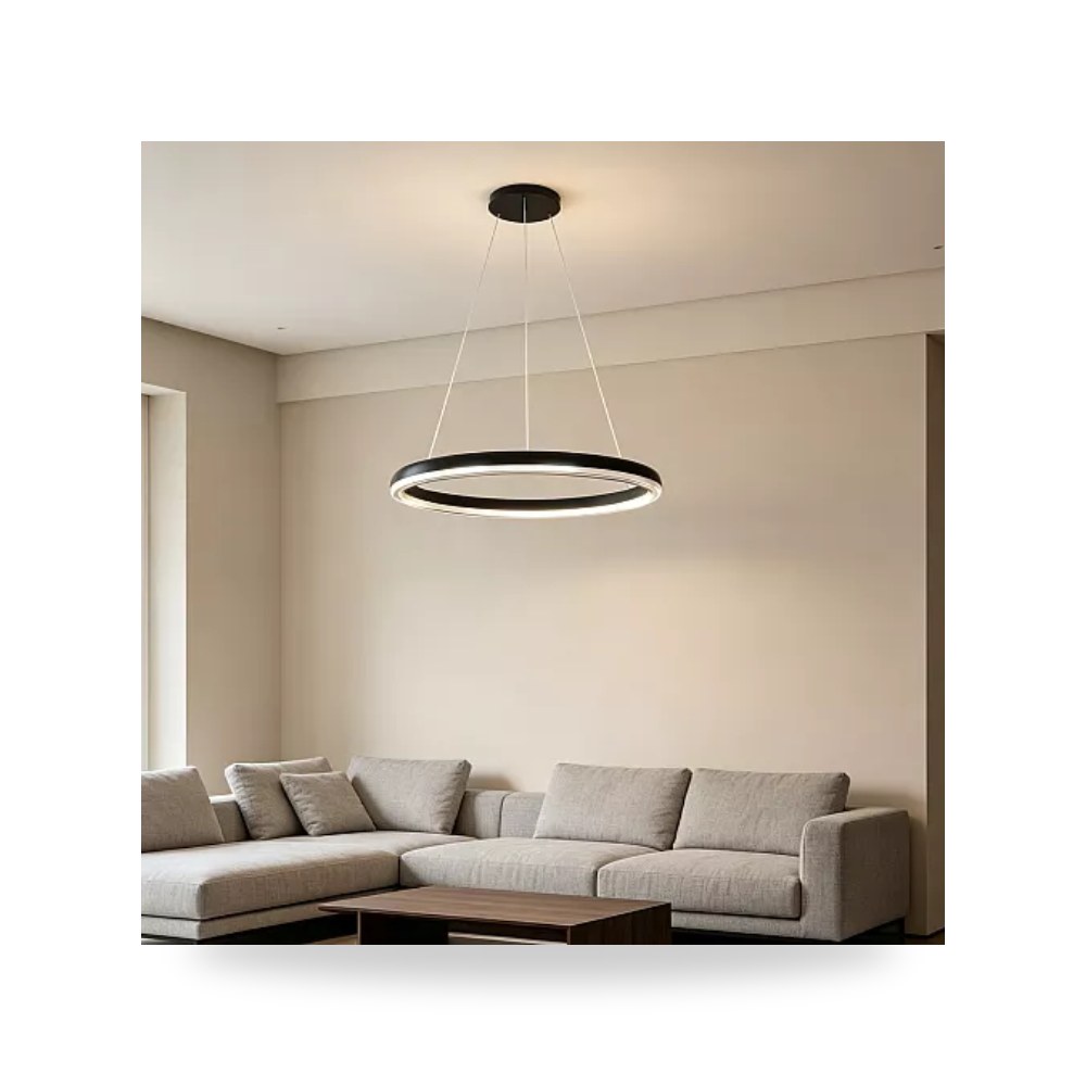 ثريا مودرن أسود 65 سم 48W طراز E6561 3CCT هايمر همر موديل UP-15