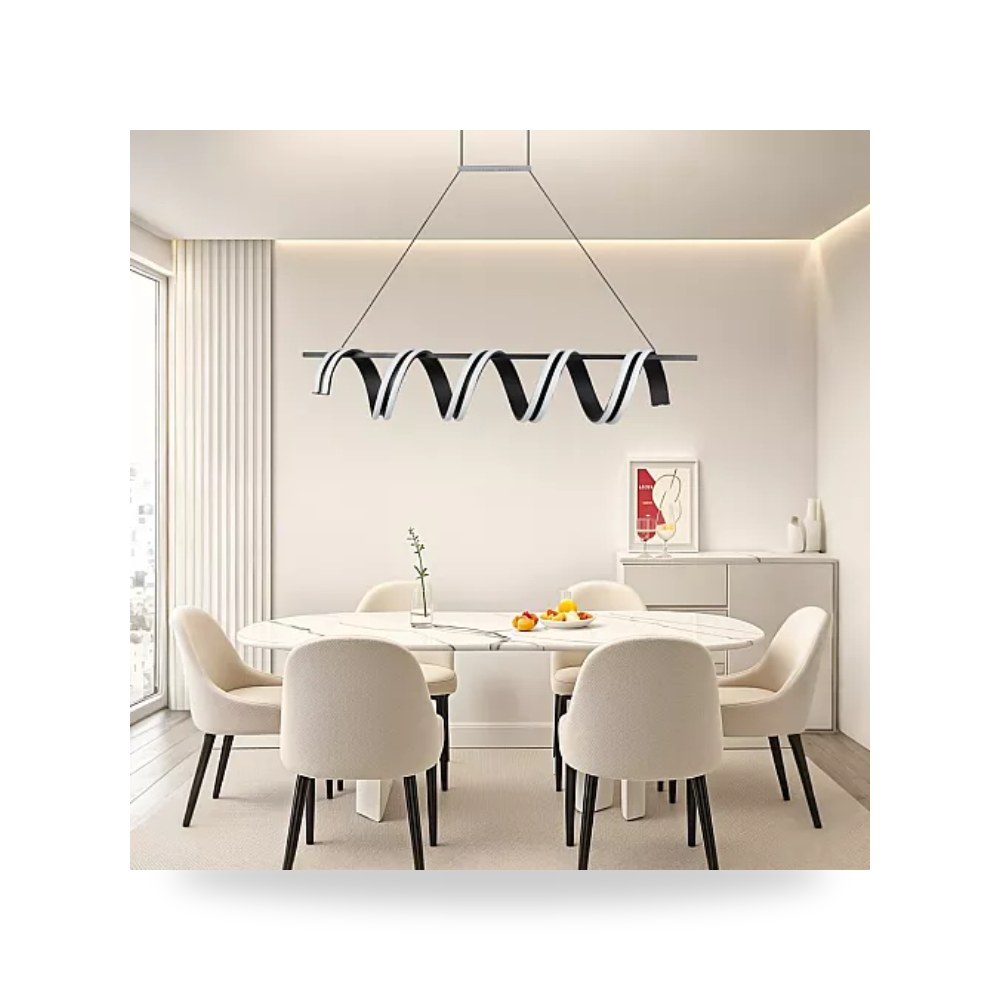 ثريا مودرن أسود 105W طراز D6077 إضاءة 3CCT هايمر همر موديل UP-15