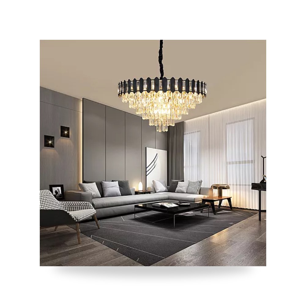 ثريا مودرن أسود وذهبي 80 سم 15L D6267 هايمر همر موديل UP-15