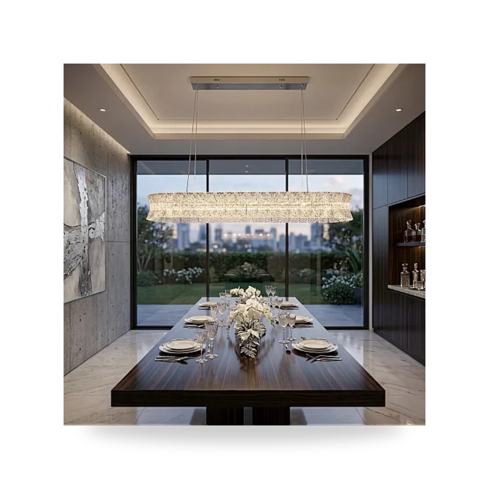 ثريا بيضاوية مودرن أبيض 90x30 سم 85W هايمر همر موديل UP-15