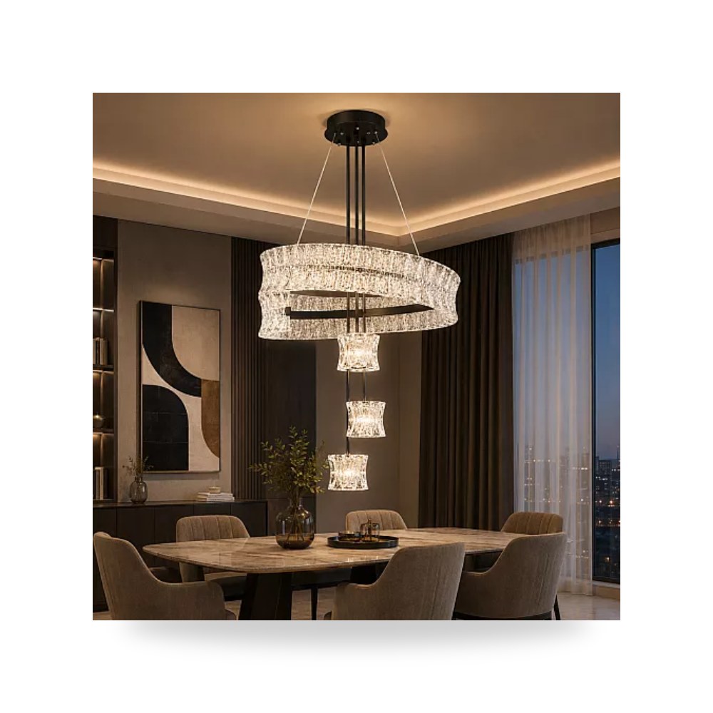 ثريا مودرن 3 حلقات أسود 105W 3CCT هايمر همر موديل UP-15