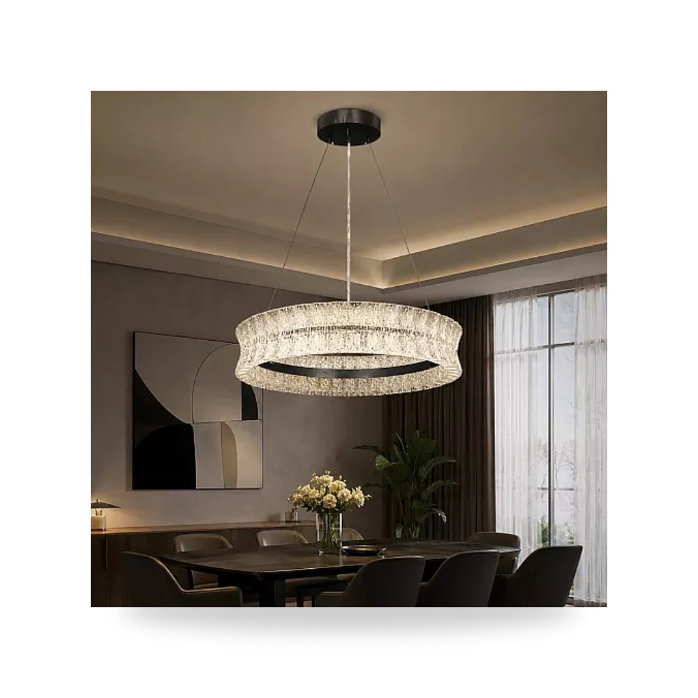 ثريا حلقة مودرن أسود 60 سم 85W 3CCT هايمر همر موديل UP-15