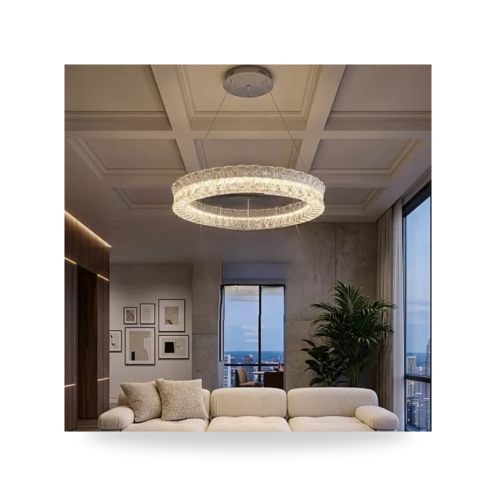 ثريا حلقة مودرن أبيض 60 سم 85W 3CCT هايمر همر موديل UP-15