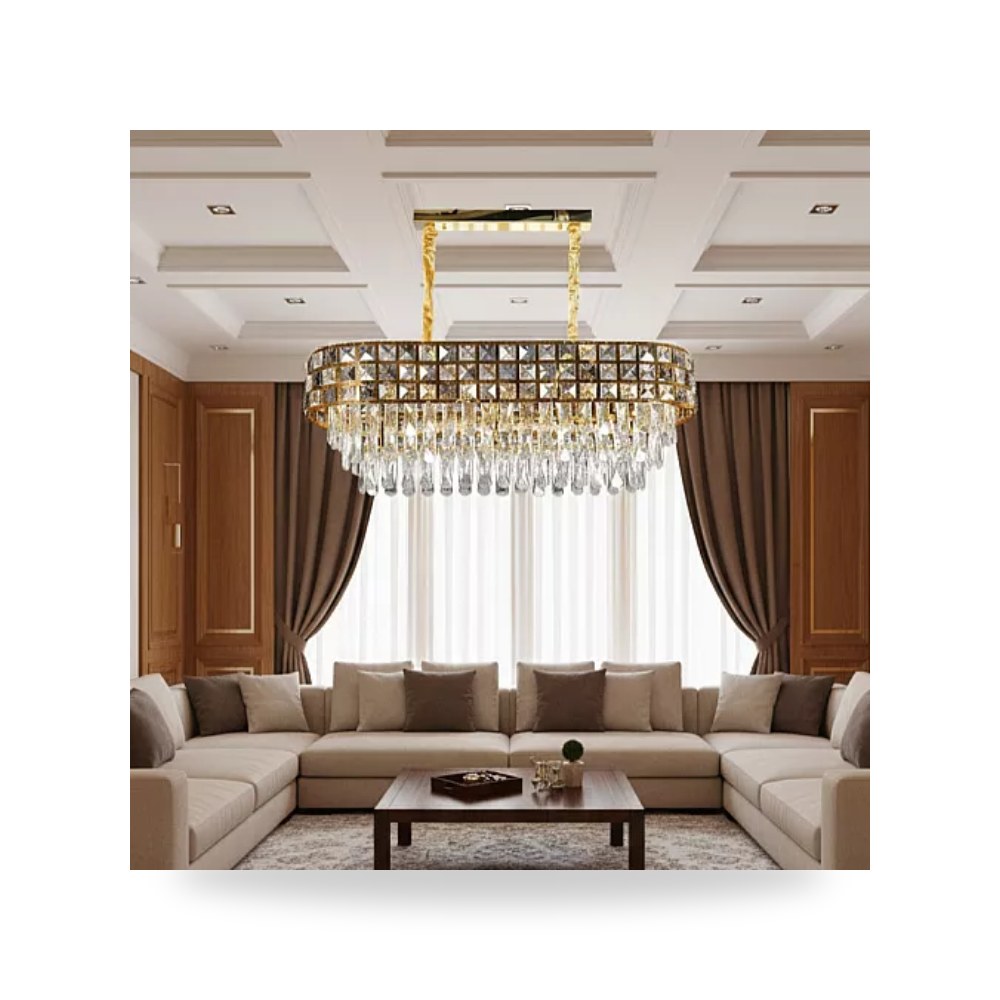ثريا مستطيلة ذهبي 80x30 سم 10L E6883 هايمر همر موديل UP-15