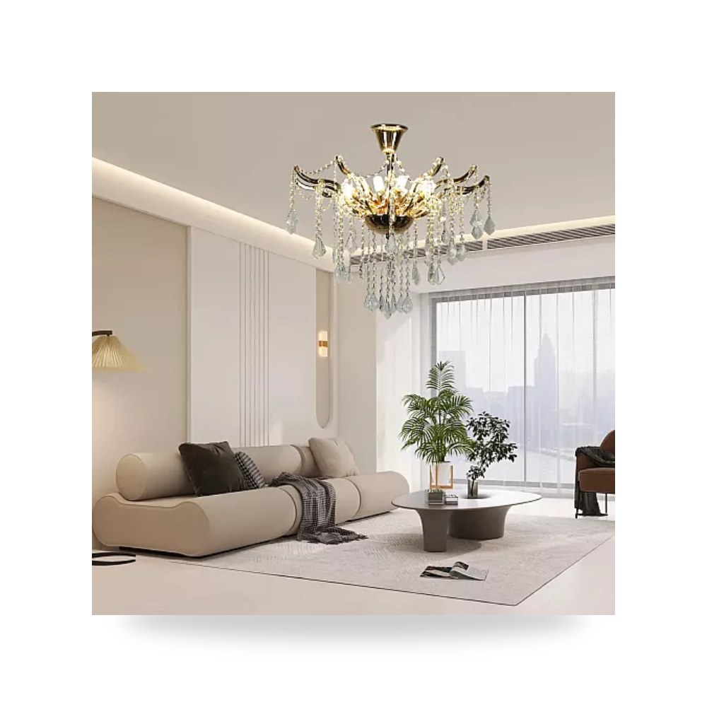 ثريا فاخرة ذهبي 12 لمبة E14 طراز D6326 هايمر همر موديل UP-15