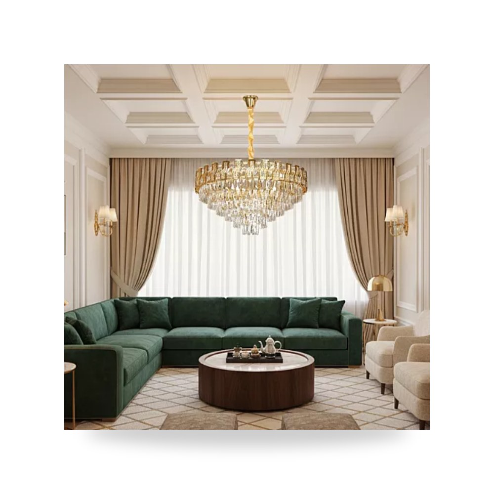 ثريا مودرن ذهبي 80 سم 15L طراز E6748 هايمر همر موديل UP-15