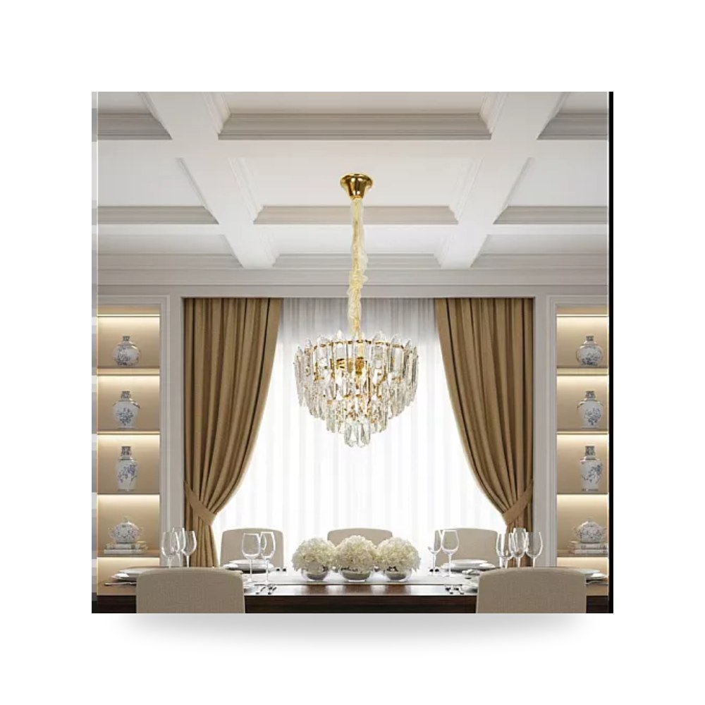 ثريا مودرن ذهبي 40 سم 5xE14 طراز E7172 هايمر همر موديل UP-15