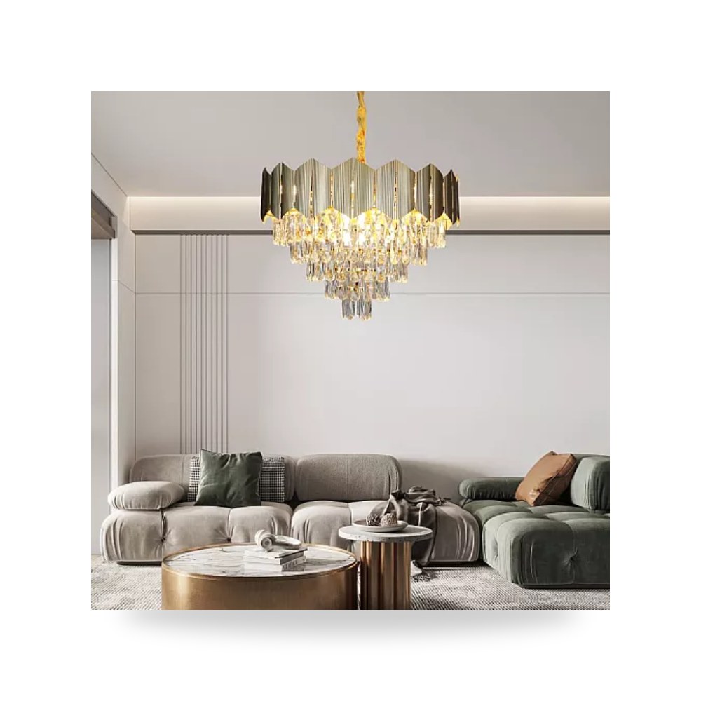 ثريا مودرن ذهبي 60 سم 9xE14 طراز D6262 هايمر همر موديل UP-15